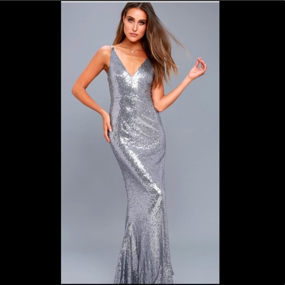 lulus silver sequin dress